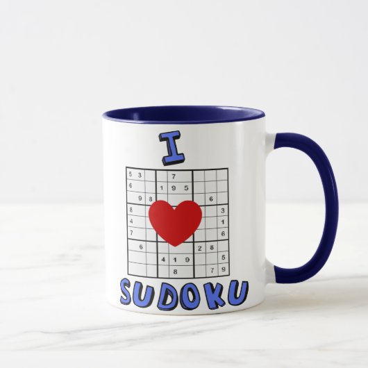 I Liebe-Herz Sudoku Puzzlespiel-Kaffee-Tasse Tasse (Rechts)