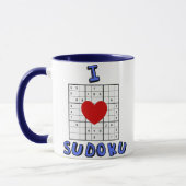 I Liebe-Herz Sudoku Puzzlespiel-Kaffee-Tasse Tasse (Links)