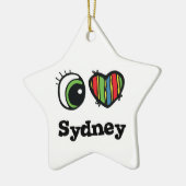 I Liebe (Herz) Sydney Keramikornament (Links)