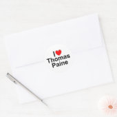 I Liebe (Herz) Thomas Paine Runder Aufkleber (Umschlag)