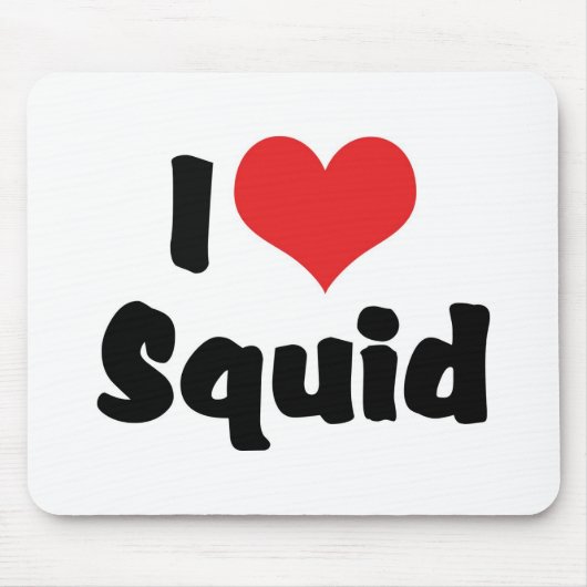 I Liebe Herz Tintenfisch Mousepad (Vorne)