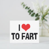 I Liebe Herz to Furz - Funny Furz Spaß Postkarte (Stehend Vorderseite)