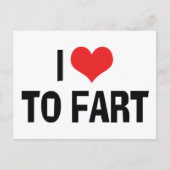 I Liebe Herz to Furz - Funny Furz Spaß Postkarte (Vorderseite)