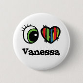 I Liebe (Herz) Vanessa Button (Vorderseite)