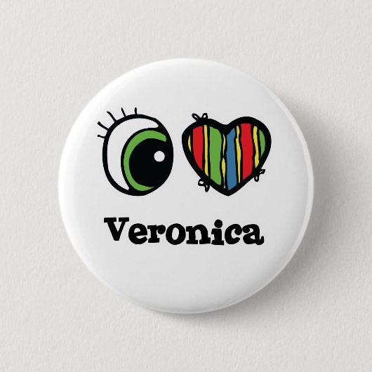 I Liebe (Herz) Veronica Button (Vorderseite)