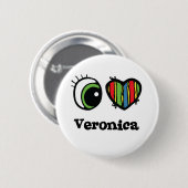 I Liebe (Herz) Veronica Button (Vorne & Hinten)
