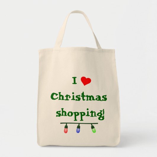 I Liebe (Herz) Weihnachts-Shopping Tragetasche (Vorne)