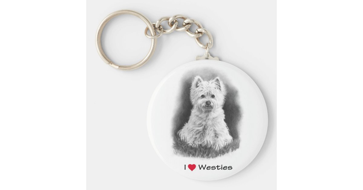 I Liebe Herz Westies Bleistift Zeichnen Schlusselanhanger Zazzle De