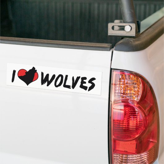 I Liebe Herz Wolves - Wolf Lover Autoaufkleber (Auf Lkw)