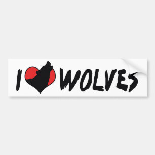 I Liebe Herz Wolves - Wolf Lover Autoaufkleber