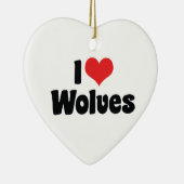 I Liebe Herz Wolves - Wolf Lover Keramik Ornament (Rechts)