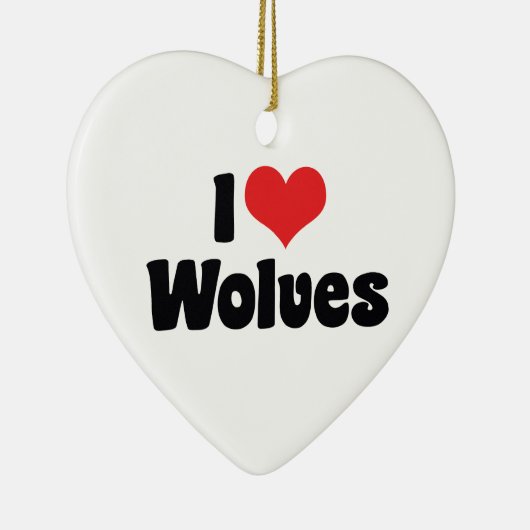 I Liebe Herz Wolves - Wolf Lover Keramik Ornament (Rechts)