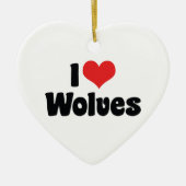 I Liebe Herz Wolves - Wolf Lover Keramik Ornament (Vorne)