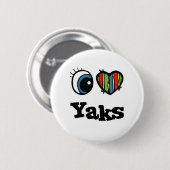 I Liebe (Herz) Yaks Button (Vorne & Hinten)
