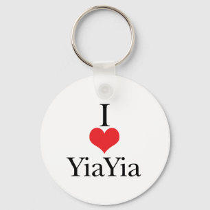 I Liebe (Herz) YiaYia Schlüsselanhänger