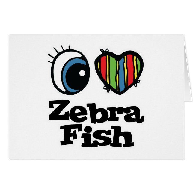 I Liebe (Herz) Zebrafisch (Vorderseite (Horizontal))