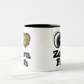I Liebe (Herz) Zebrafisch Zweifarbige Tasse (Mittel)