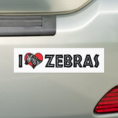 I Liebe Herz Zebras - Zebra Lover Autoaufkleber (Auf Auto)
