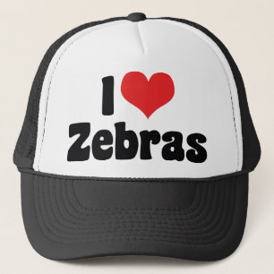 I Liebe Herz Zebras - Zebra Lover Truckerkappe