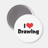 I Liebe Herz Zeichnend - Künstler & Illustrator Magnet (Vorderseite/Rückseite)
