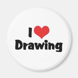 I Liebe Herz Zeichnend - Künstler & Illustrator Magnet