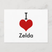 I Liebe (Herz) Zelda Postkarte (Vorderseite)