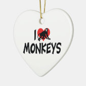 I Liebe Herzaffen Keramikornament (Links)
