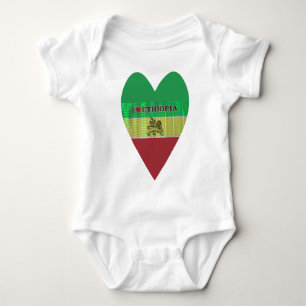 I Liebe Herzäthiopien: Flag Art Motif Baby Strampler