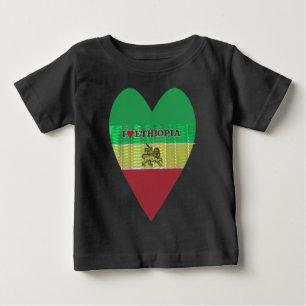 I Liebe Herzäthiopien: Flag Art Motif Baby T-shirt