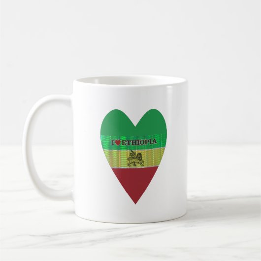 I Liebe Herzäthiopien: Flag Art Motif Kaffeetasse (Links)