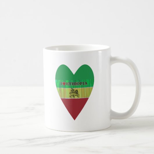 I Liebe Herzäthiopien: Flag Art Motif Kaffeetasse (Rechts)
