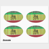 I Liebe Herzäthiopien: Flag Art Motif Ovaler Aufkleber (Blatt)