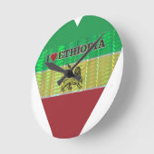I Liebe Herzäthiopien: Flag Art Motif Runde Wanduhr (Winkel)