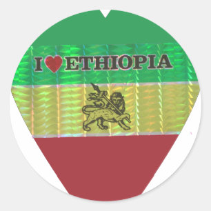 I Liebe Herzäthiopien: Flag Art Motif Runder Aufkleber