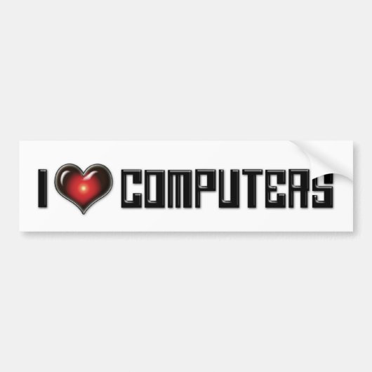 I Liebe Herzcomputer - Elektronik Lover Autoaufkleber (Vorne)