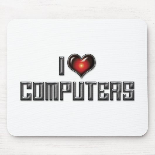 I Liebe Herzcomputer - Elektronik Lover Mousepad (Vorne)