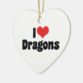 I Liebe Herzdrachen Keramik Ornament (Links)