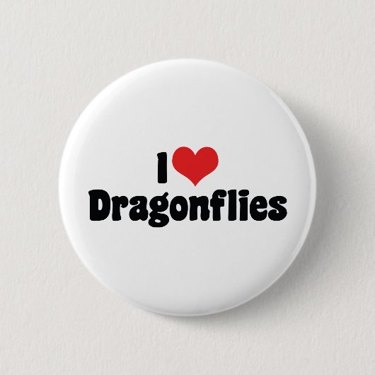 I Liebe Herzdrachenfliegen - Libelle Lover Button (Vorderseite)