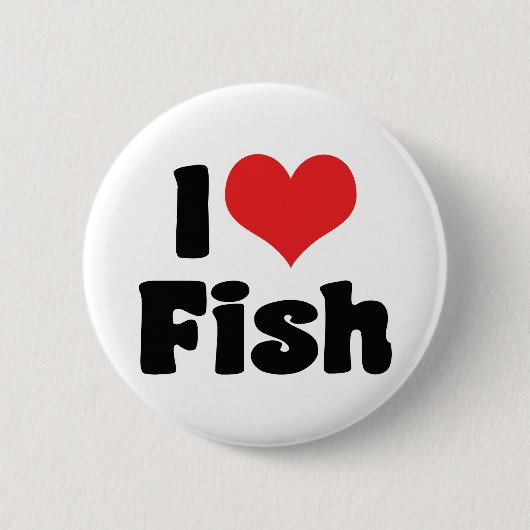 I Liebe Herzenfisch - Aquarium Liebhaber Button (Vorderseite)