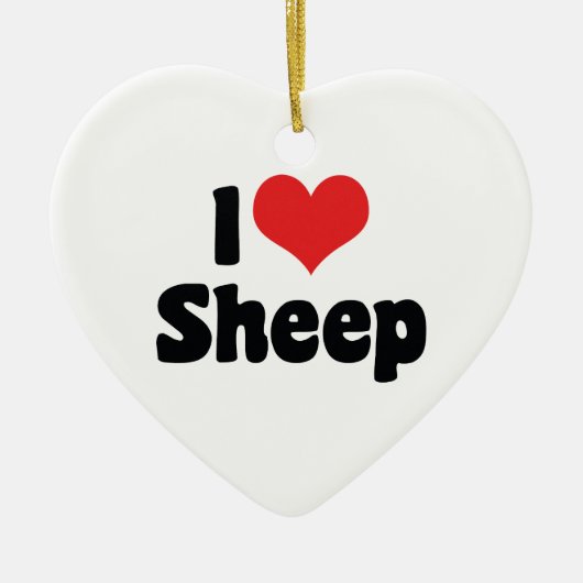 I Liebe Herzenschaf Keramik Ornament (Vorne)