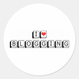 I Liebe Herzerbloggen Runder Aufkleber