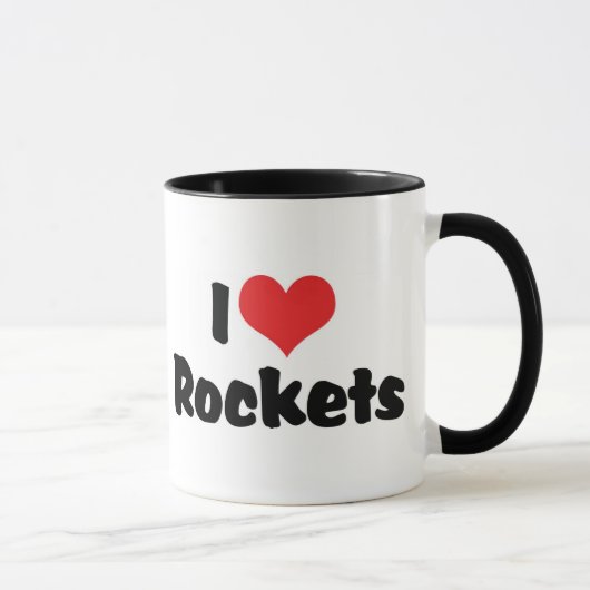 I Liebe Herzerrockets - Weltraumforschung Tasse (Rechts)