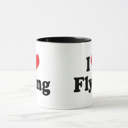 I Liebe Herzfliegen - Flugzeug im Hintergrund Tasse (Zentrum)