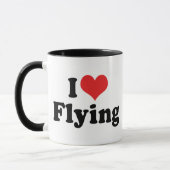 I Liebe Herzfliegen - Flugzeug im Hintergrund Tasse (Links)