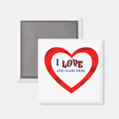 I LIEBE HERZFRAME MAGNET (Vorderseite/Rückseite)