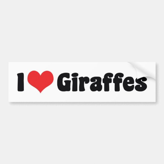 I Liebe Herzgiraffen - Giraffe Lover Autoaufkleber (Vorne)