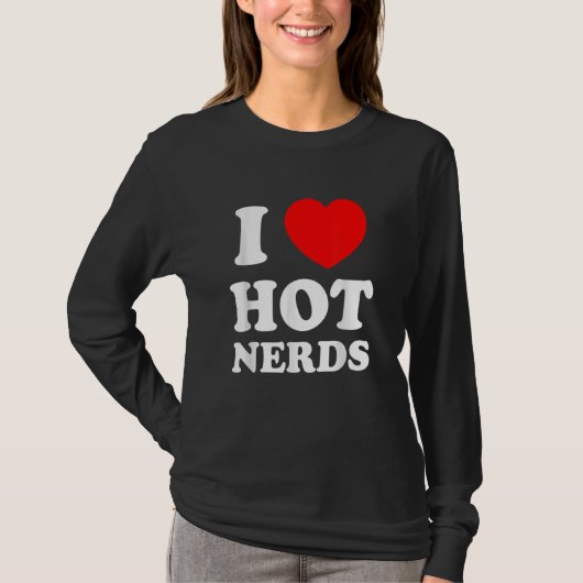 I Liebe Herzheiße Nerds Erwachsene Geek T-Shirt (Vorderseite)