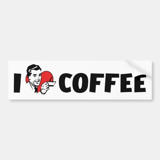 I Liebe Herzkaffee - Java Coffein Lover Autoaufkleber (Vorne)