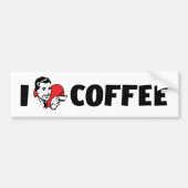 I Liebe Herzkaffee - Java Coffein Lover Autoaufkleber (Vorne)