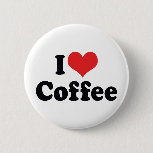 I Liebe Herzkaffee - Java Coffein Lover Button (Vorderseite)